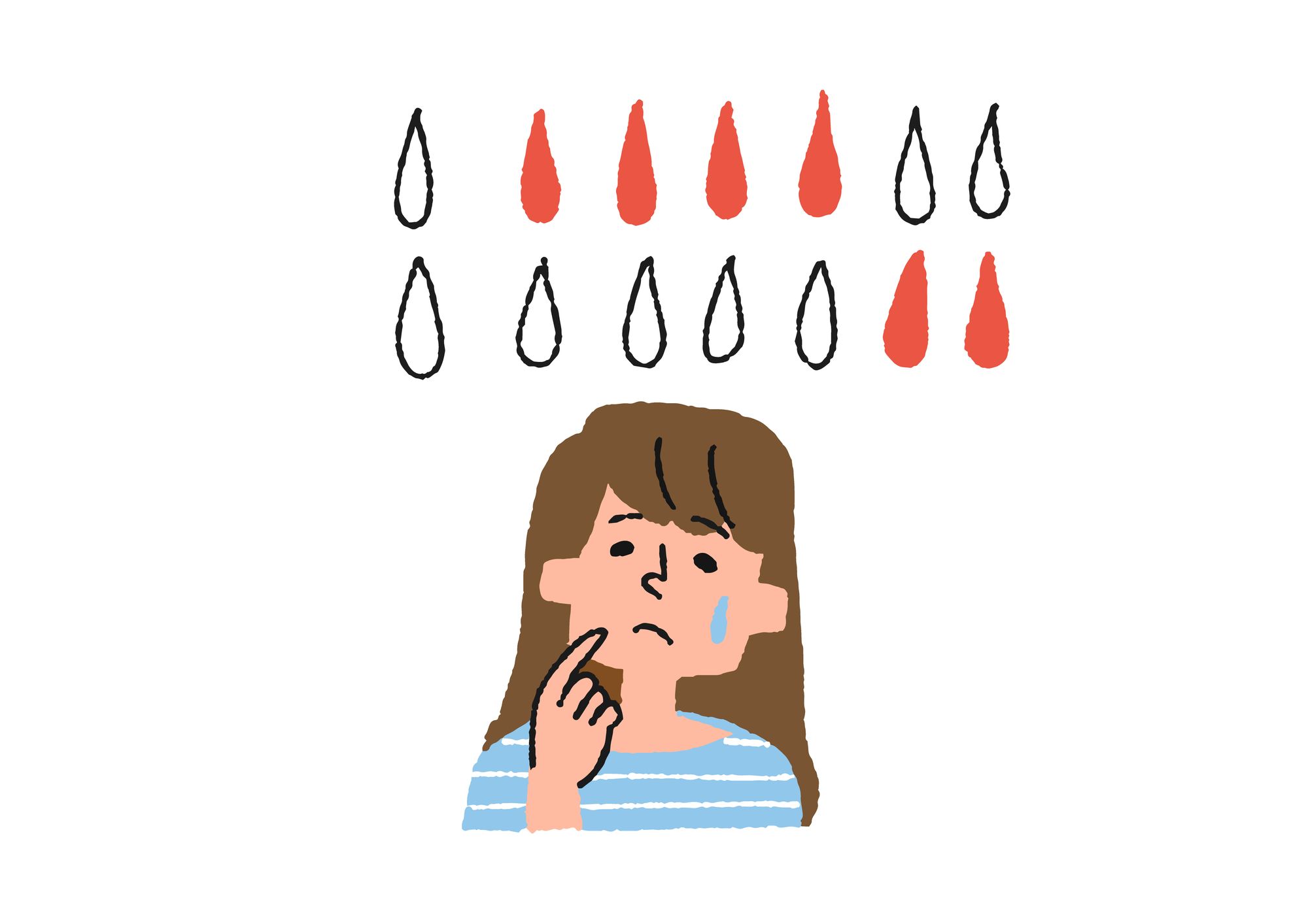 生理の周期に悩む女性のイラスト