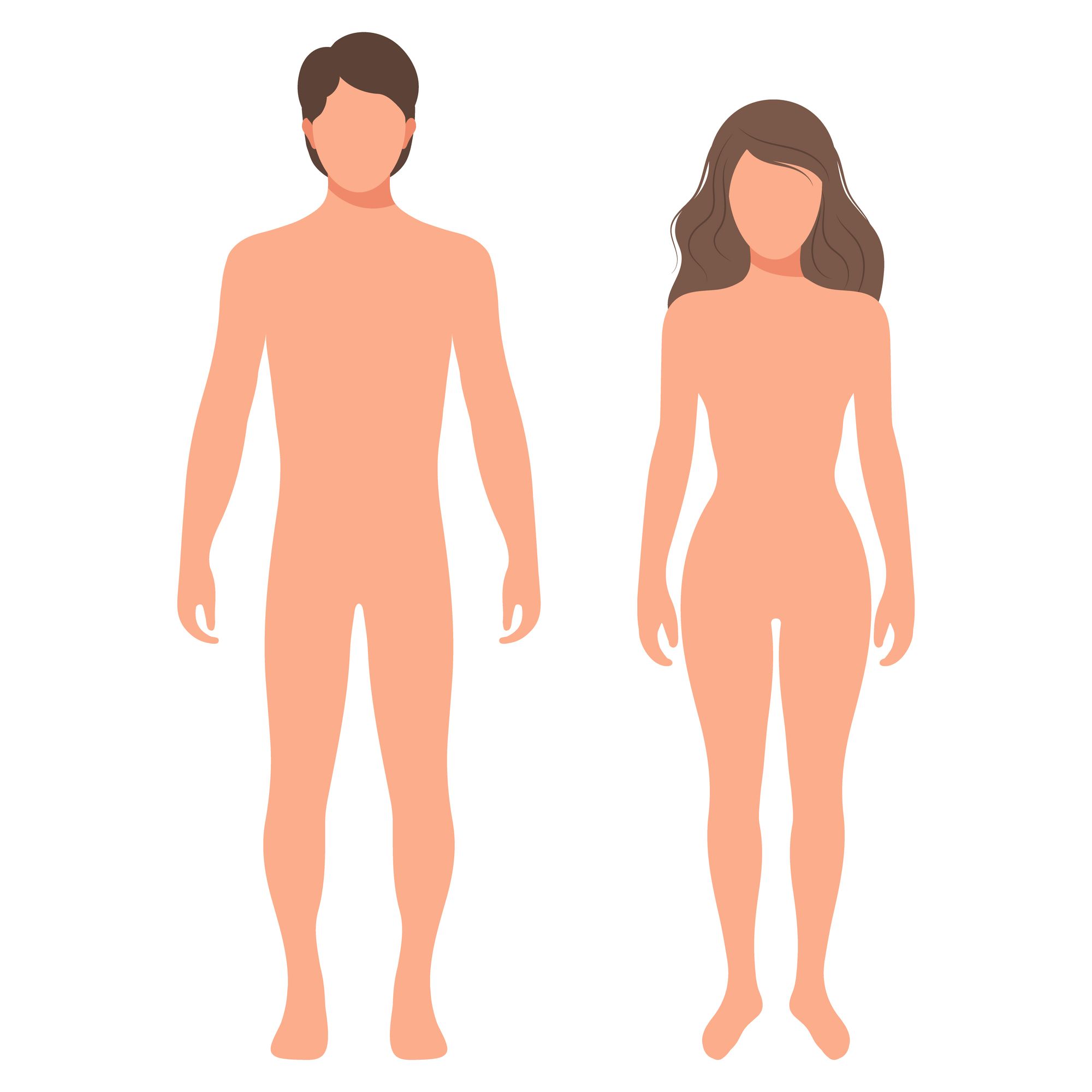 裸の男女のシルエットイラスト