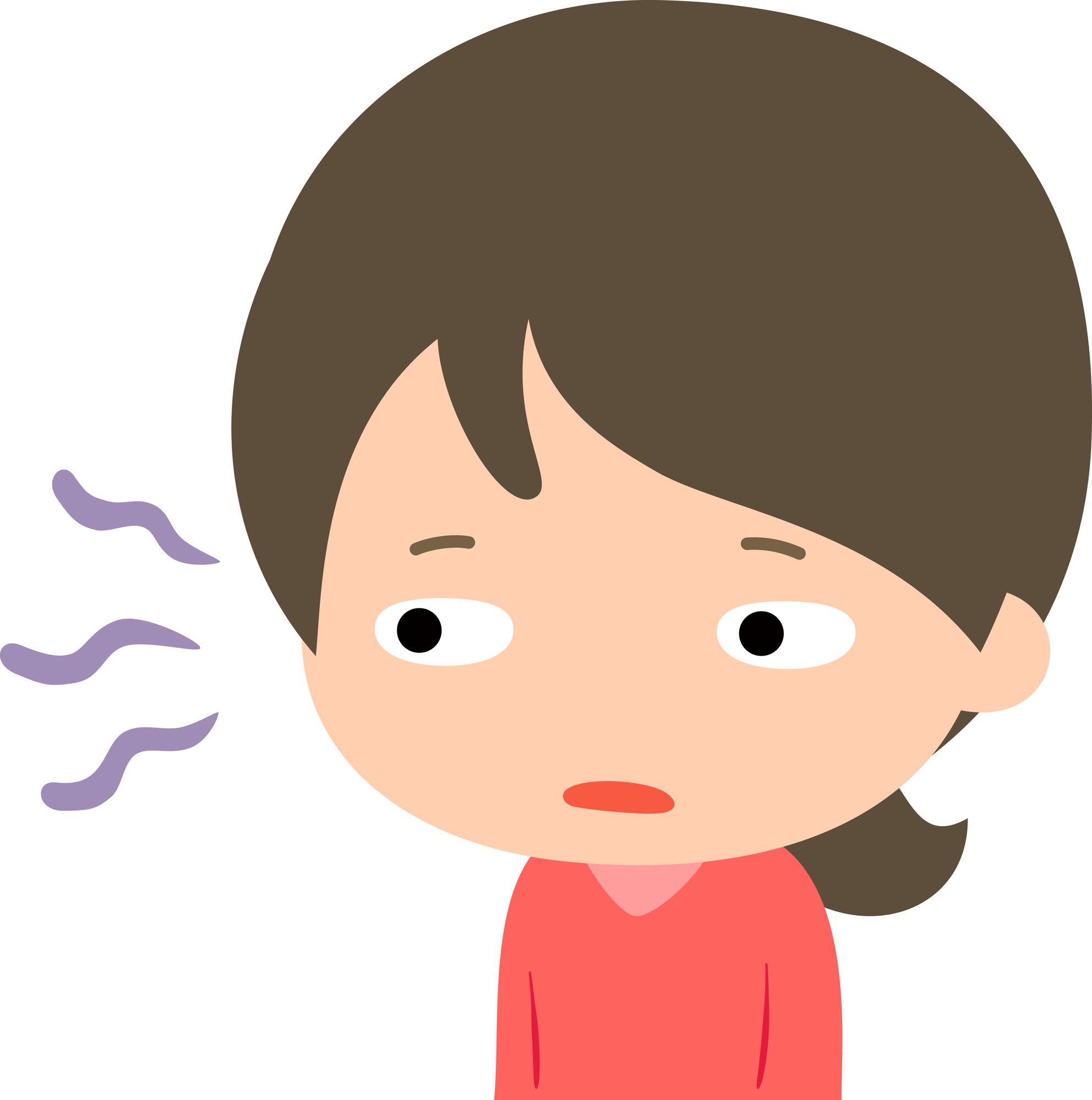 懐疑的な目で見る女性のイラスト