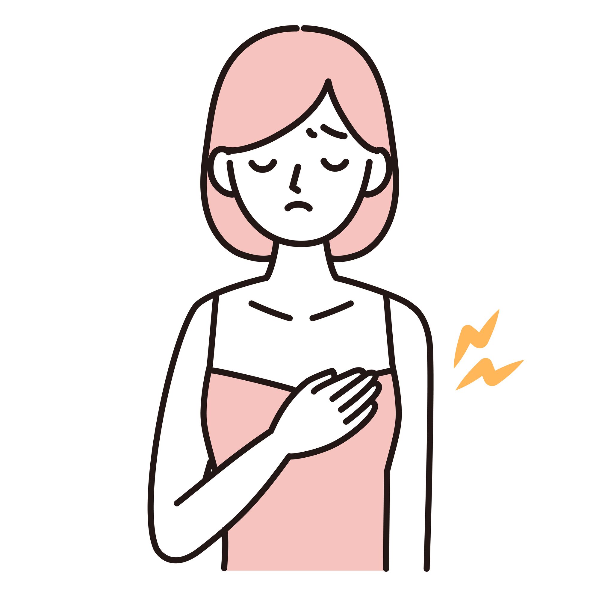 胸が痛む女性
