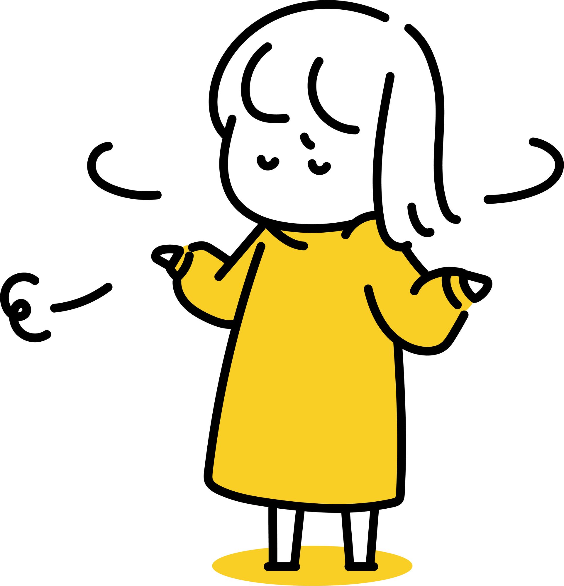 首を横に振ってため息をつく女性のイラスト