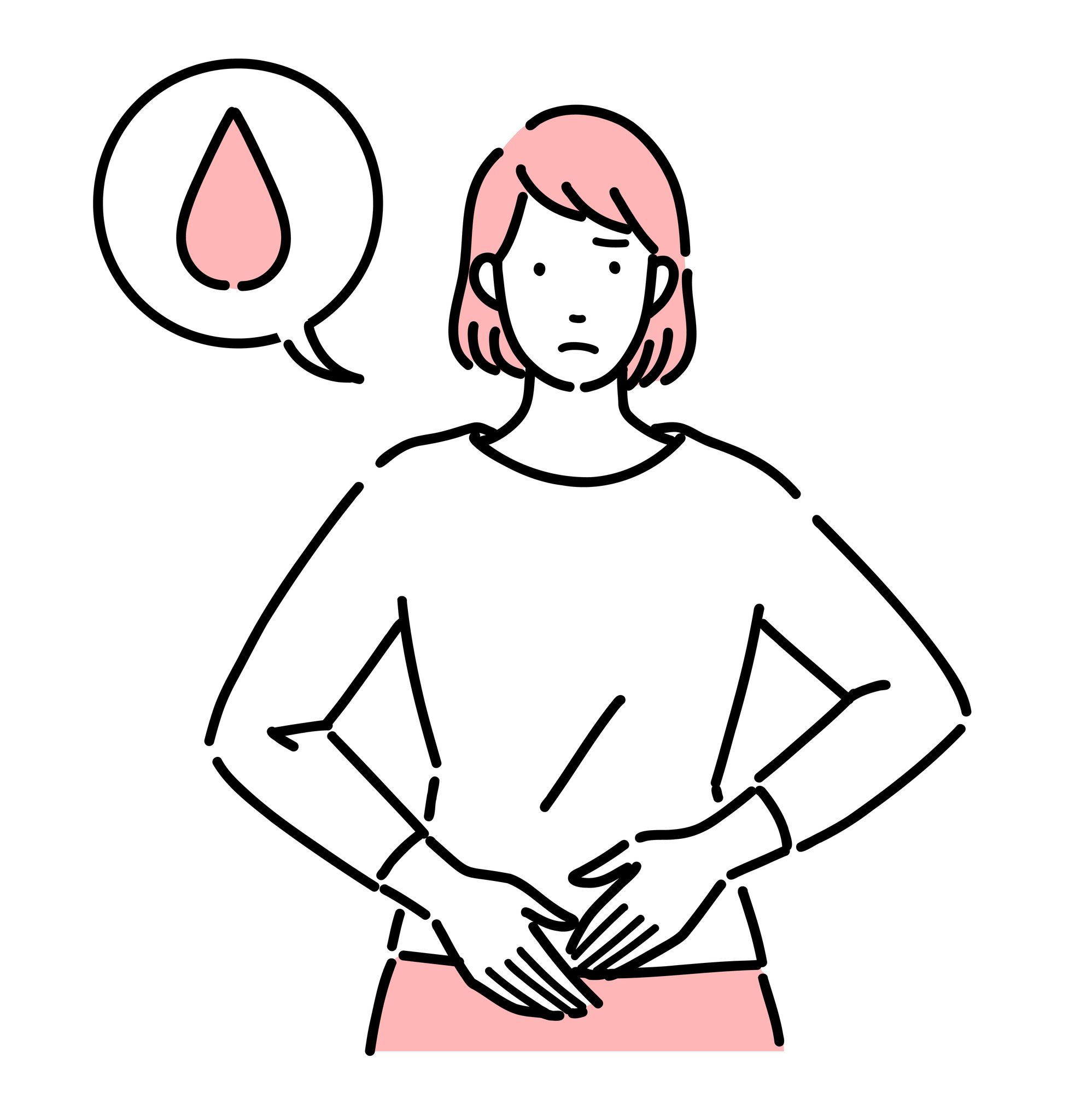 不正出血に困った顔をする女性