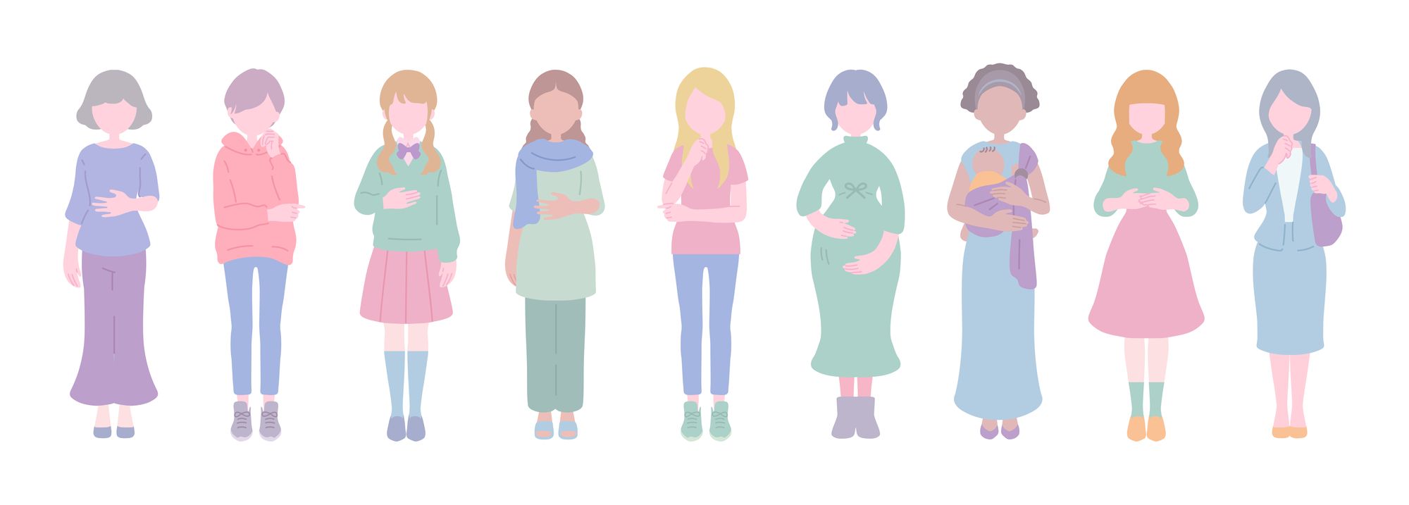 多様な年齢、立場の女性たち