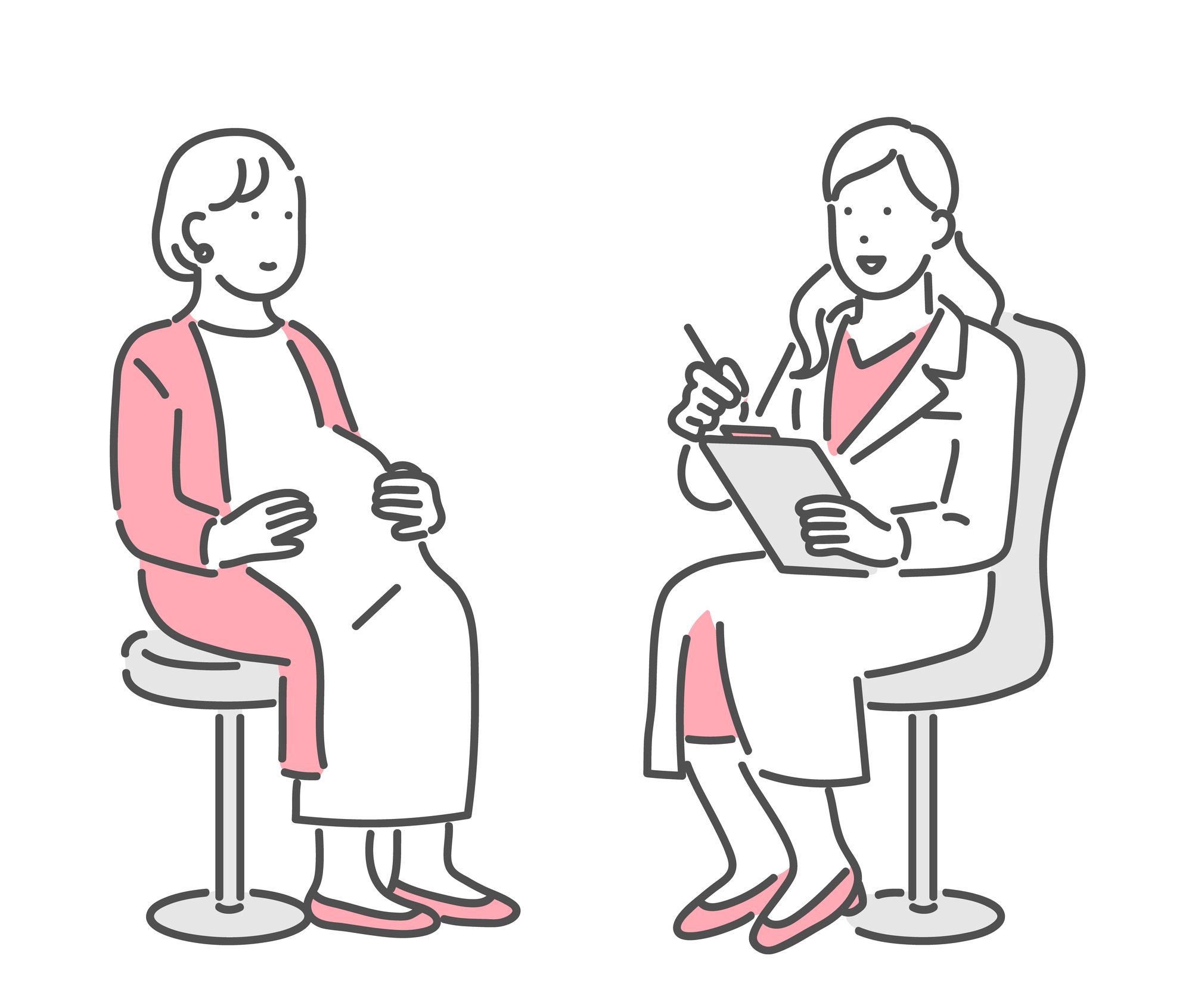 医師と相談する妊婦さん