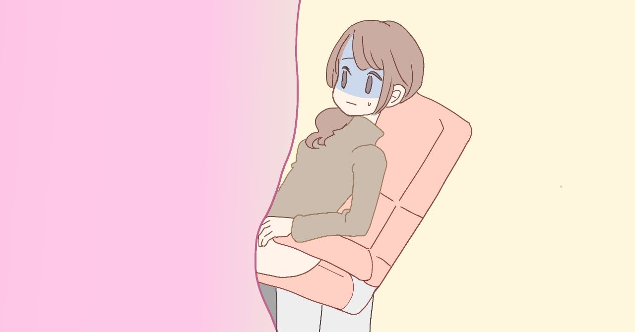 女性　婦人科　内診台　蒼白