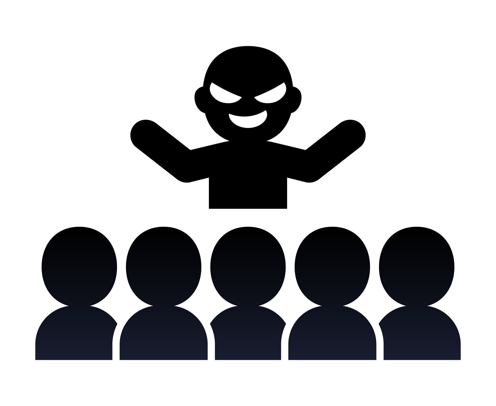 悪い情報を広める悪人のイラスト